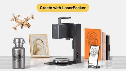 LASERPECKER LP2 Handheld Laser Engraver – Portable 5W Laser Cutting & Engraving Machine with Bluetooth CNC DIY SuperFast Technology