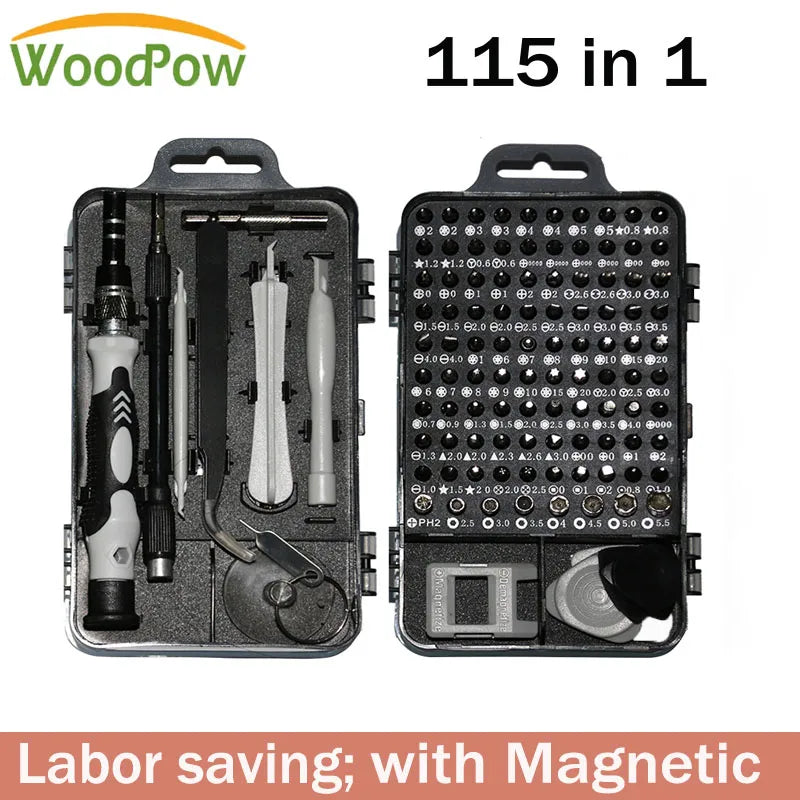 115-in-1 Multifunctional Screwdriver Set: Computer, Mobile Phone, & Household Equipment Repair Kit - Insulated Manual Tools