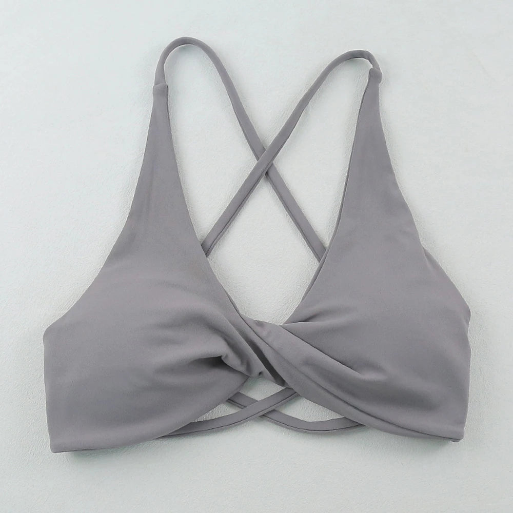 Sexy Slim Shoulder Strap Sports Bra – High Stretch Comfortable Breathable Yoga & Gym Workout Underwear with Detachable Straps