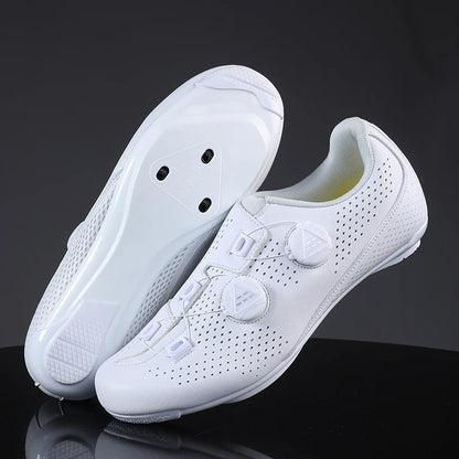 Men’s Speed Cycling Shoes — Road, SPD Cleat & Flat Pedal Bike Shoes, White
