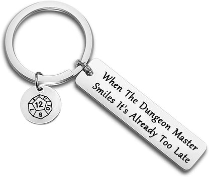 “When The Dungeon Master Smiles” Keychain – Funny DND Gift for Dungeon Master, D&D Gamer Boyfriend