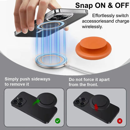 MagSafe Magnetic Phone Grip and Stand - Collapsible Grip Holder for Smartphones, Tablets, and Kindle Devices