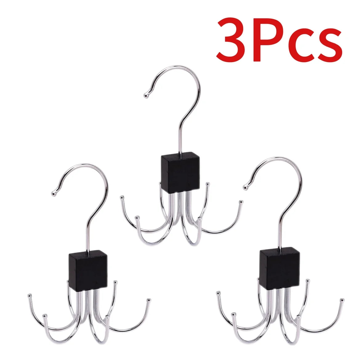 360° Rotating Metal Belt Hanger — Durable Organizer for Belts, Scarves, Bras & Ties, Home & Dorm Storage
