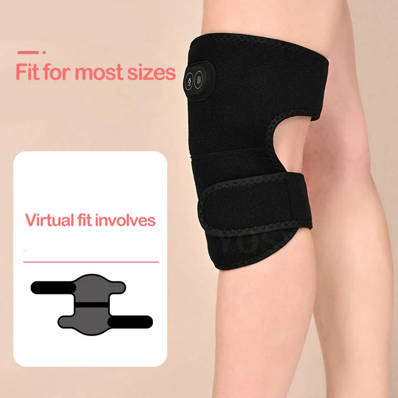 Electric Shoulder Brace & Heated Knee Massager - Vibration Massage Support Strap with Adjustable Three Heating Levels
