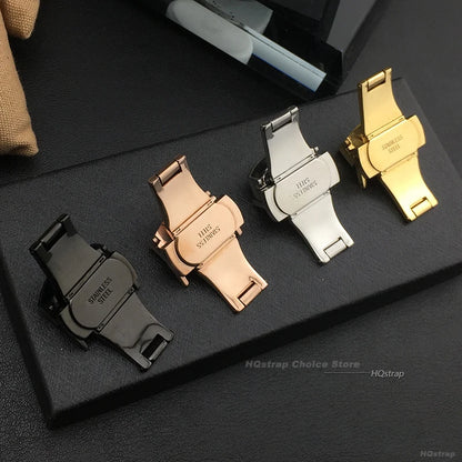 Stainless Steel Butterfly Buckle – Polished & Matte Watch Band Clasp for 16mm, 18mm, 20mm, 22mm Straps