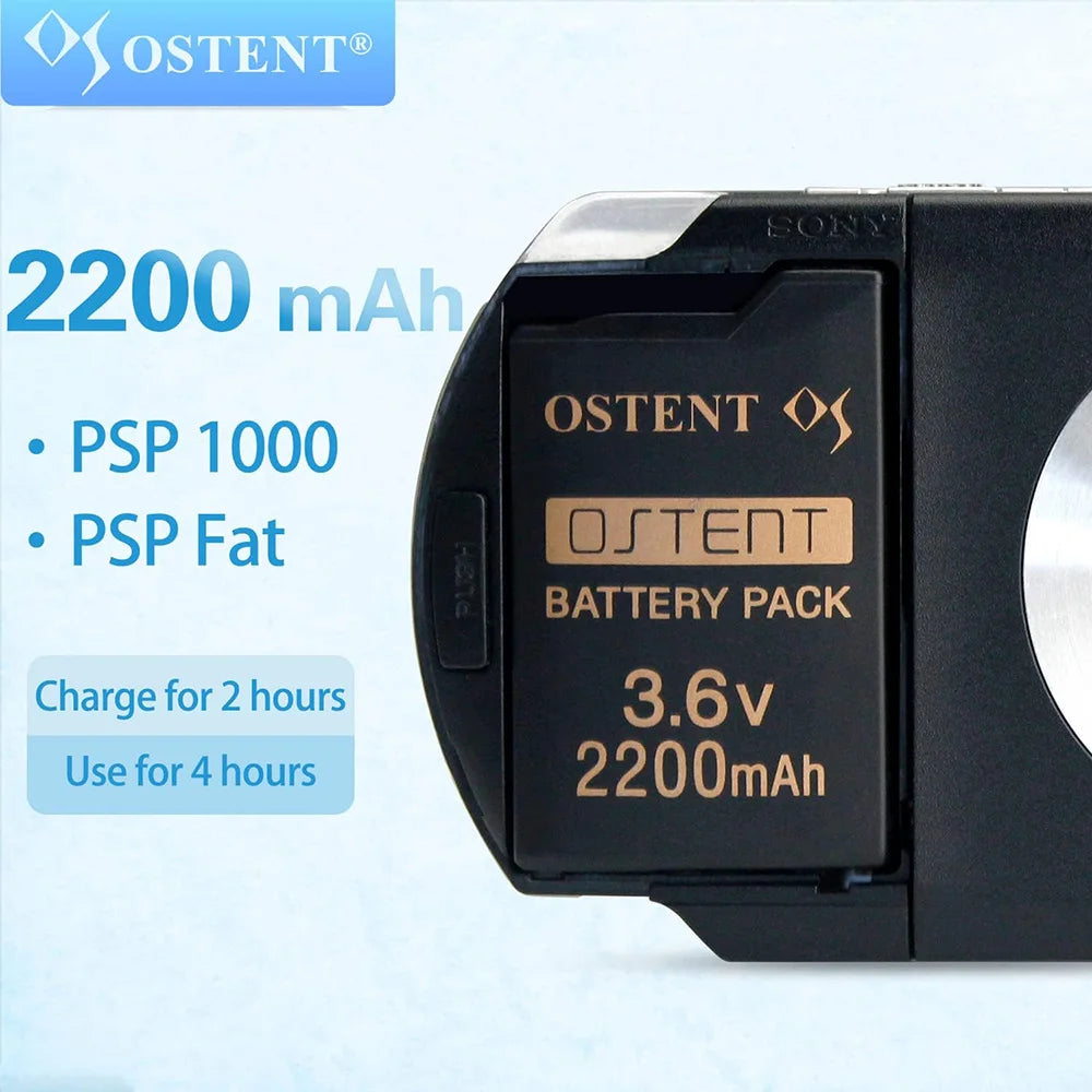 OSTENT 2200mAh 3.6V Rechargeable Lithium Battery for Sony PSP1000 PSP-280