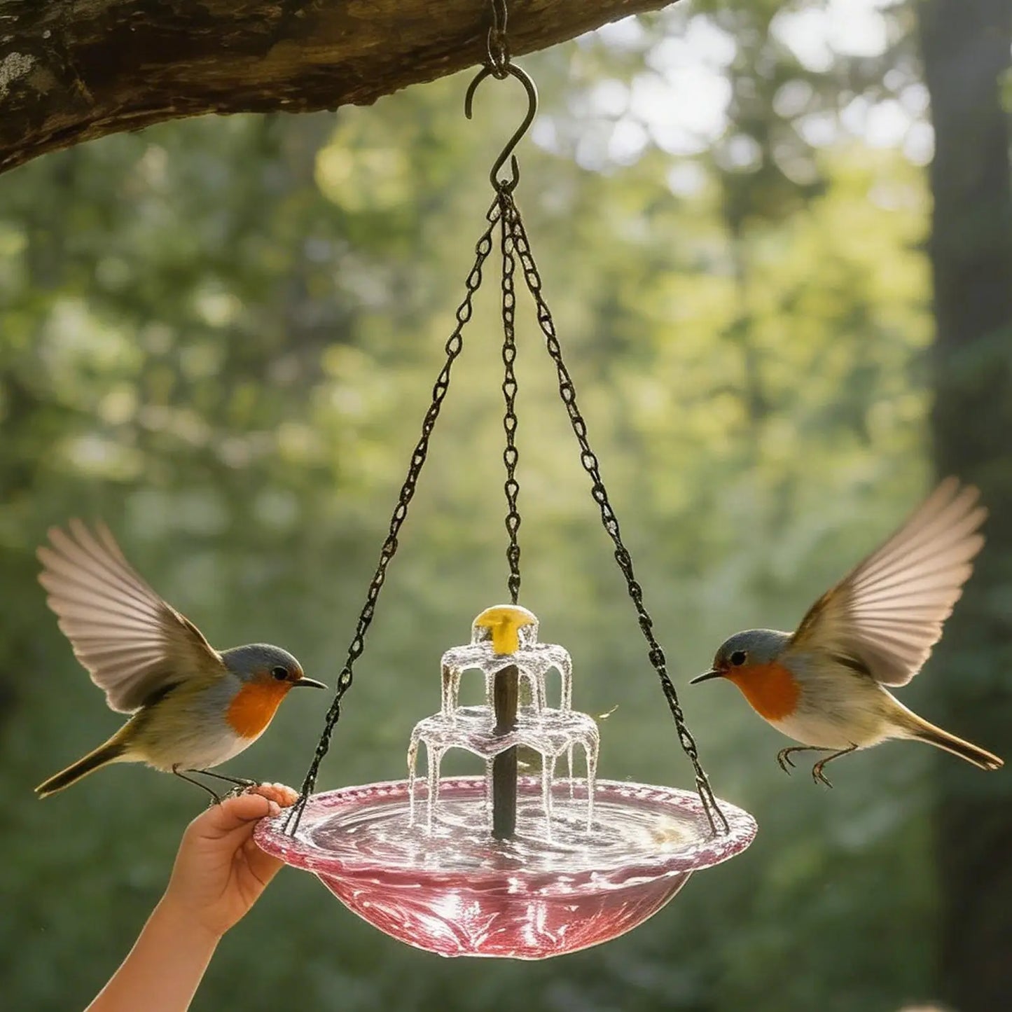 Solar Bird Bath Fountain - Floating Water Feature with Hummingbird Bathing Bowl for Garden, Patio & Backyard Decor