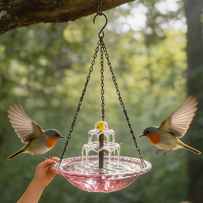 Solar Bird Bath Fountain - Floating Water Feature with Hummingbird Bathing Bowl for Garden, Patio & Backyard Decor