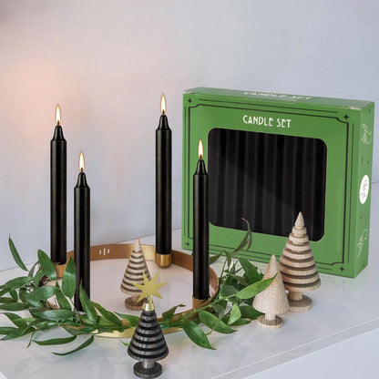 20-Pack Black 4-inch Drip-Free Wax Candles – Fragrance-Free Home, Church, Wedding & Party Decoration