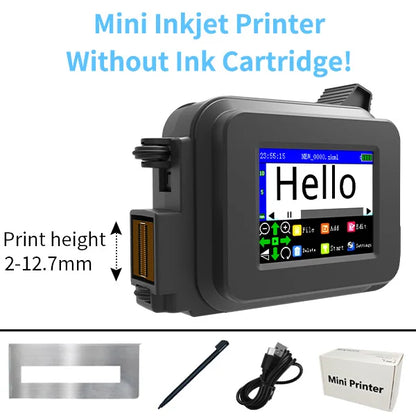 Iottim 12.7mm Mini Portable Inkjet Printer – Handheld Date, QR Code, Logo & Batch Number Printer for Small Business Labeling