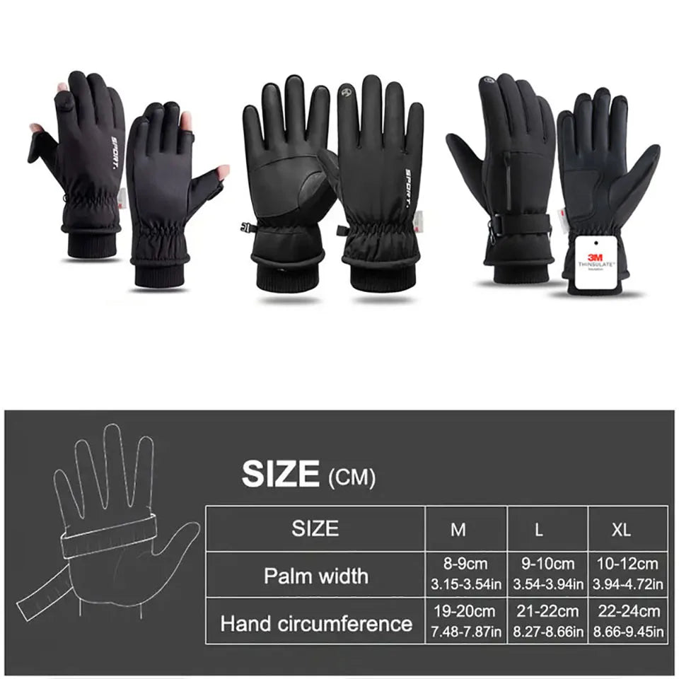 GOBYGO Winter Ski Gloves – Thick Waterproof Touchscreen Non-Slip Cold Weather Gloves with Extended Wrist for Men & Women