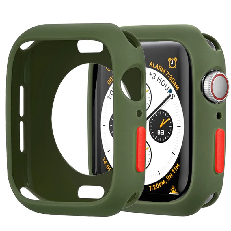 Apple Watch Silicone Case Cover - Soft Bumper Protective Accessory for Ultra 49mm Series 9 8 7 SE 6 5 45mm 41mm 44mm 40mm