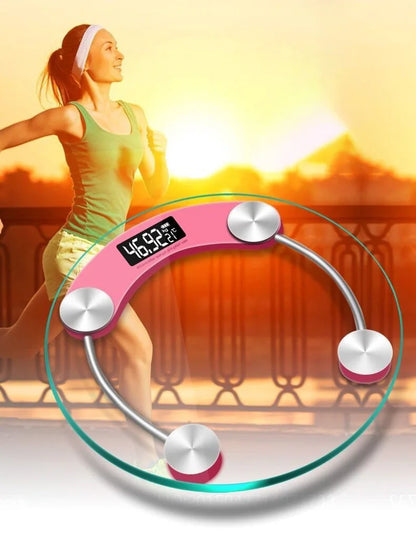 LCD Digital Bathroom Scale — Round High-Definition Body Weight Scale, 0.2-180KG Precision Electronic Floor Scale