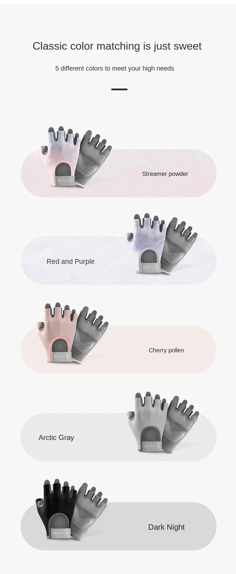 Women's Half Finger Sports Gloves – Anti-Slip, Shock-Absorbing, Breathable Fitness and Outdoor Gloves