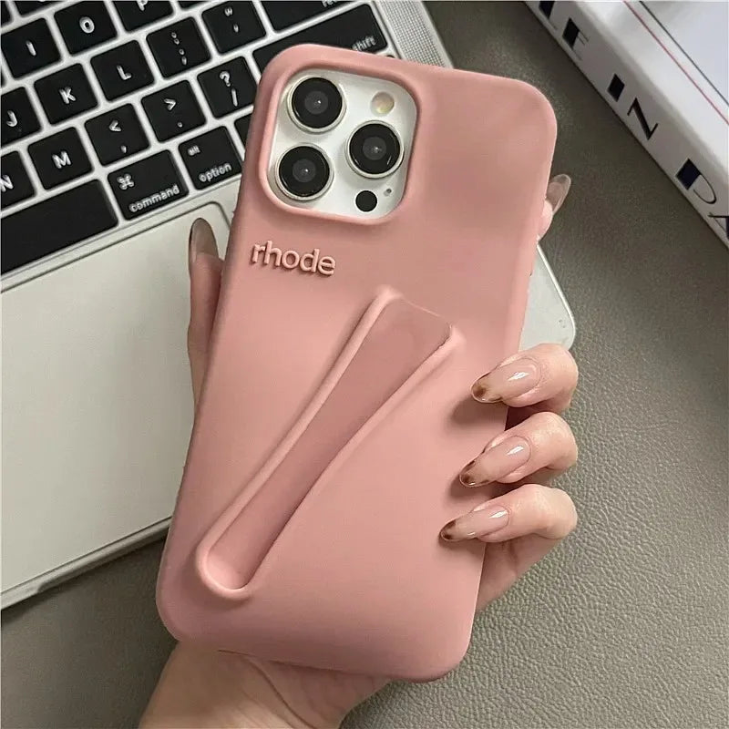 Soft Silicone iPhone Case for 17/16/15/14/13/12/11 Pro Max Plus Air - Lipstick Style Portable Protective Phone Cover