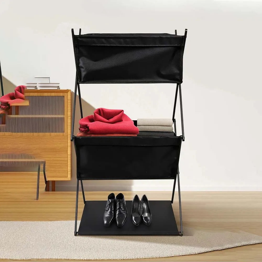 TARKA 3-Layer Folding Camping Storage Rack – Portable Multifunctional Shelf for Picnic, Barbecue & Outdoor Use