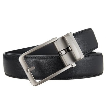 Men’s Cowskin Leather Belt – Luxury Automatic Buckle Designer Style in Black or Brown (3.5cm)