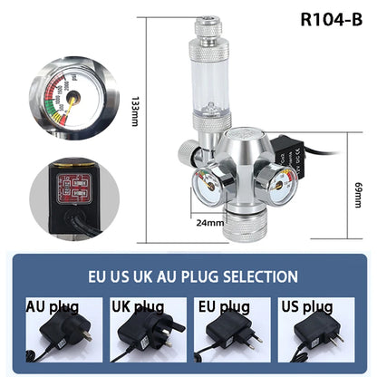 2024 DIY Aquarium CO2 Regulator – Electromagnetic Valve, Bubble Counter & Pressure Reducing Valve for Fish Tank CO2 Control System