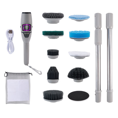 10 in 1 Electric Cleaning Brush – Multifunctional Bathroom & Toilet Brush with Voice Announcement