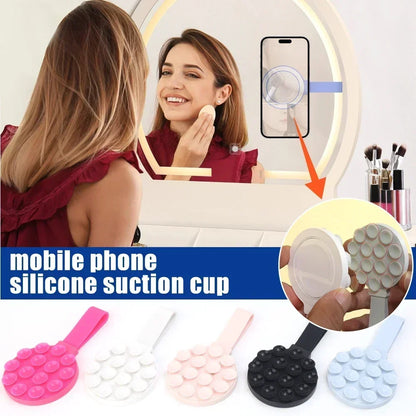 Multi-Functional Magnetic Phone Holder – Silicone Suction Cup Stand for MagSafe iPhone 16-12, Portable Mount