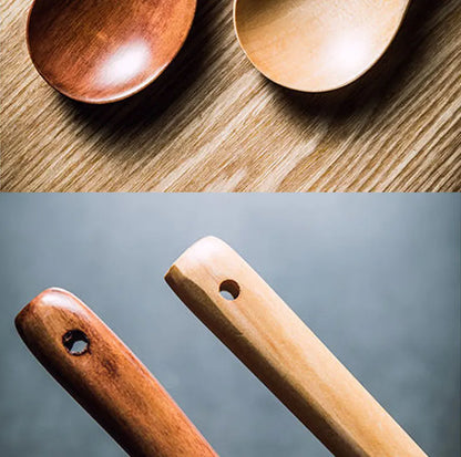 Long Wooden Spoons – Natural Coffee Stirring Rods & Tea Dessert Spoons for Soup Kitchen Tableware