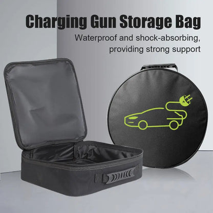 Electric Car Battery Jumper Cable Storage Bag – Waterproof EV Charger Gun Organizer for Charging Cables & Cords
