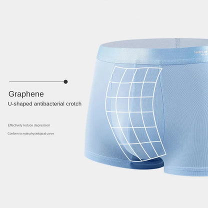4PCS Men's Boxer Shorts – Ice Silk Underwear, Cool & Breathable Sexy Thin Panties, U Convex Lingerie, Sizes L-6XL