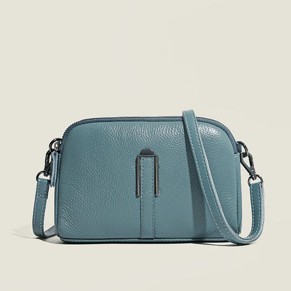 Luxury Genuine Leather Women's Crossbody Bag – Solid Color Shoulder Bag, Clutch & Messenger Purse