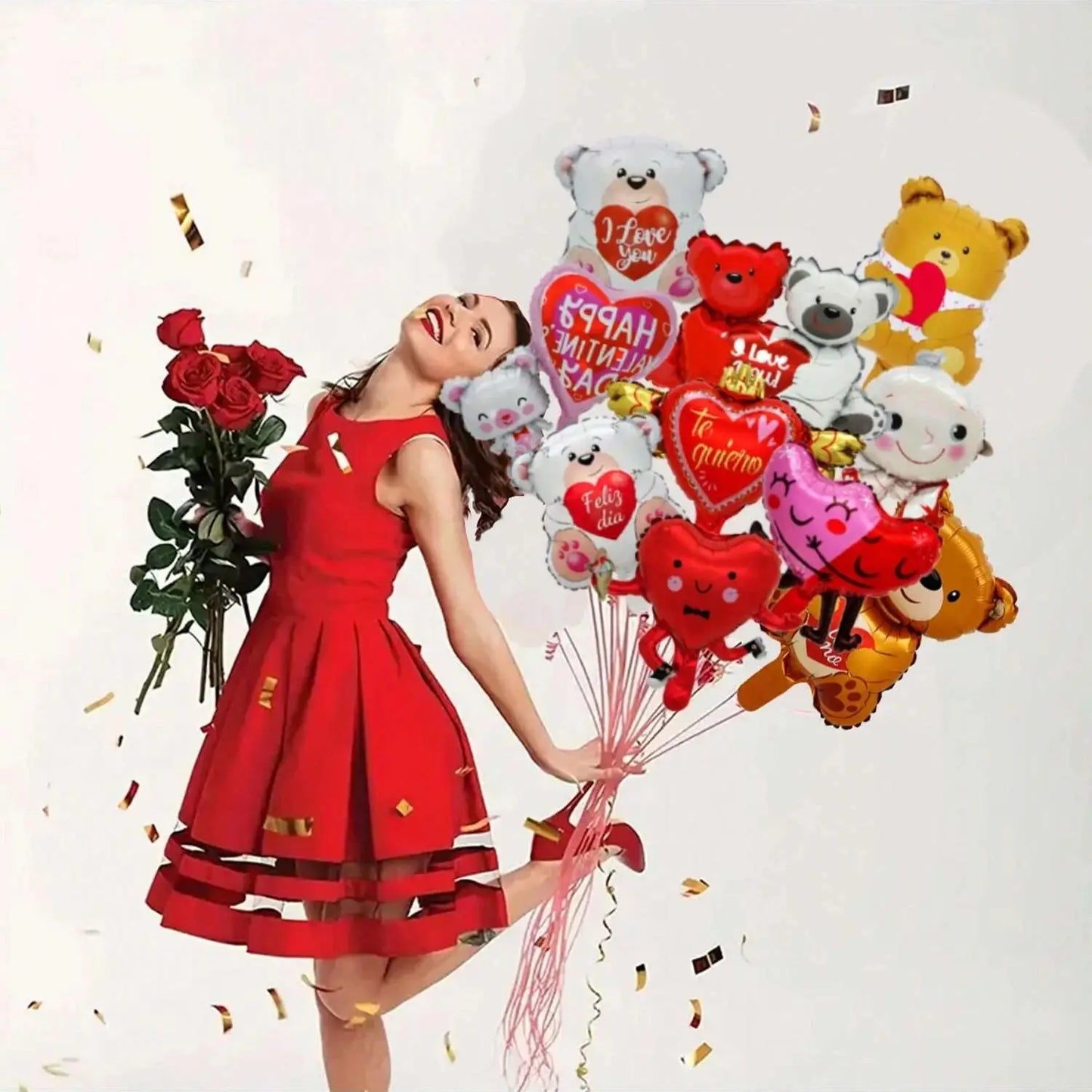 10PCS Valentine’s Day Mini Love Bear Balloons – Cute Wedding, Engagement & Birthday Party Decorations