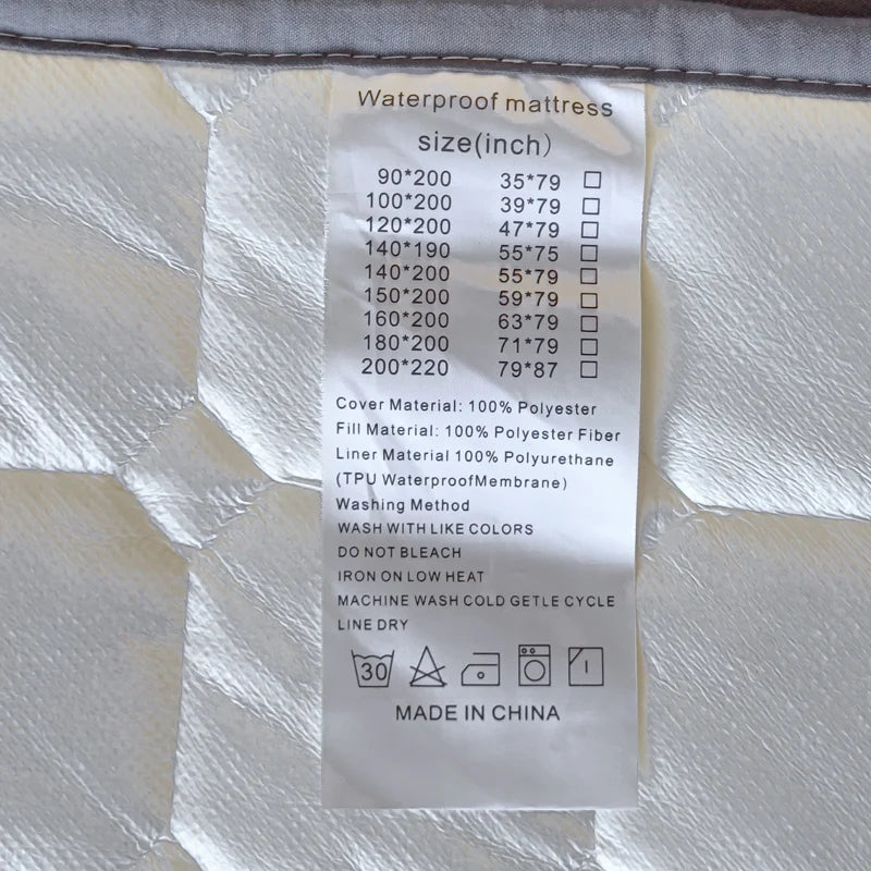 Waterproof Quilted Mattress Protector - Thick Breathable Mattress Topper for Single or Double Beds