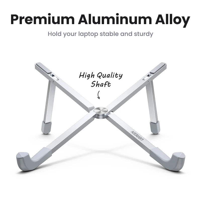 UGREEN Foldable Aluminum Laptop Stand - Vertical Notebook Holder for MacBook Pro Air, Tablet & Phone Support