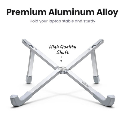 UGREEN Foldable Aluminum Laptop Stand - Vertical Notebook Holder for MacBook Pro Air, Tablet & Phone Support