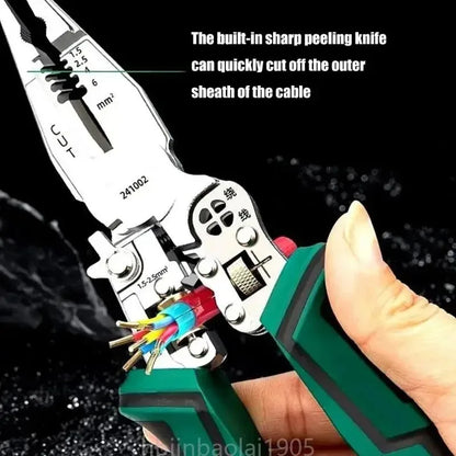 E74E 8-in-1 Wire Strippers - Electrical Measurement, Cutting & Wire Pulling Pliers