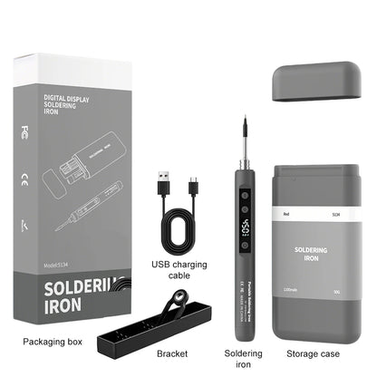 Portable Type-C Digital Soldering Iron Kit – 8-15W Fast Heating Adjustable Temperature Mini Repair Tool