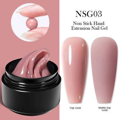 BORN PRETTY 15ml Clear Non-Stick Hand Extension Gel - 3D Shaping Nail Art, Milky Jelly Hard Gel for Fake Nails