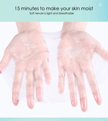 10pcs Hyaluronic Acid Hydrating Facial Mask – Moisturizing, Pore Shrinking Skin Care Face Masks