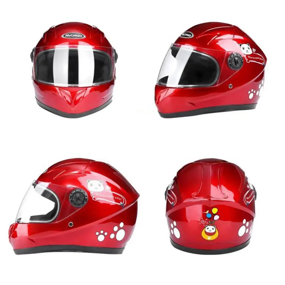 New Cute Children’s Full Face Helmet – Safety Bike & Motorcycle Helmet for Kids, Adjustable for Outdoor Sports, Four Seasons Protection