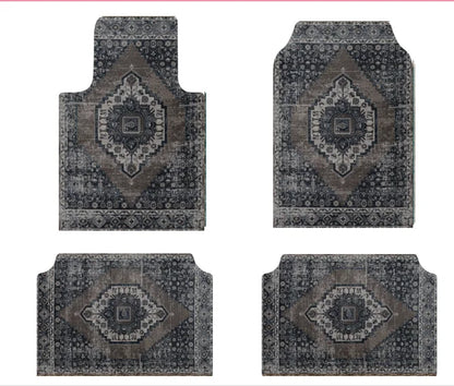 Bohemian Universal Floor Mat Set - American Retro Anti-Slip Soft Rugs for Car, Bedroom and Home