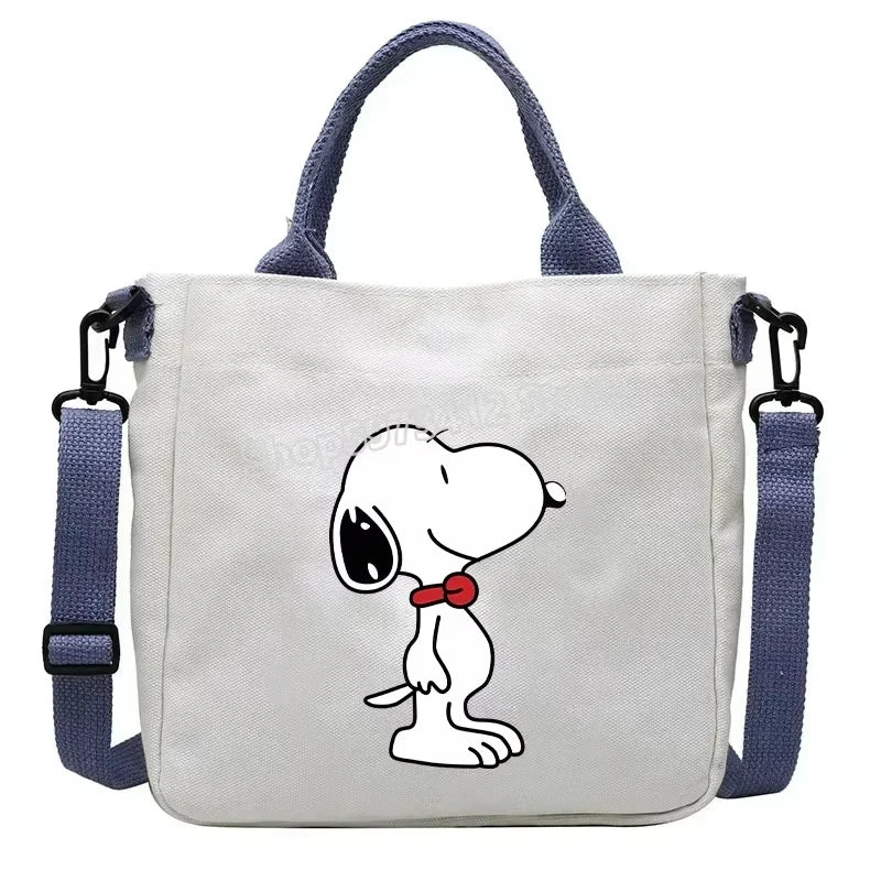 Snoopy Cartoon Canvas Tote Bag – Large Capacity Shoulder Crossbody Bag for Girls, Students & Gift