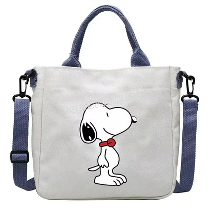 Snoopy Cartoon Canvas Tote Bag – Large Capacity Shoulder Crossbody Bag for Girls, Students & Gift