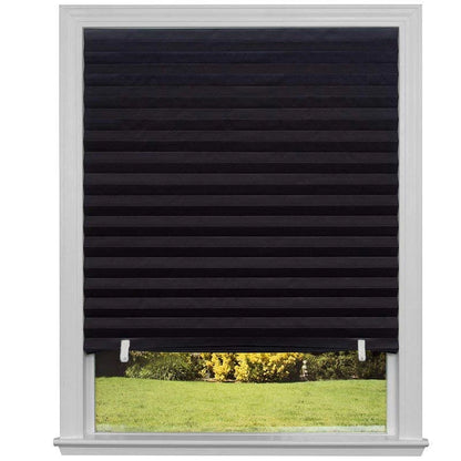 Self-Adhesive Pleated Zebra Blinds - Non-Woven Fabric Window Shade Blackout Curtain for Bedroom, Living Room, Balcony, Office Decor