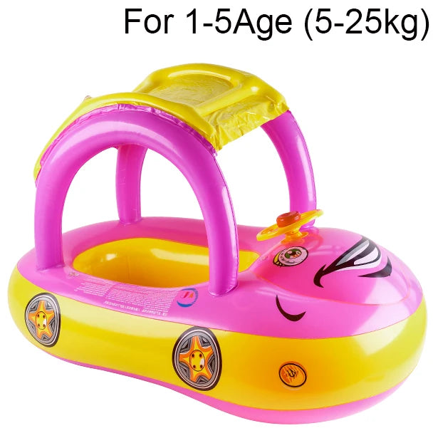 Car Shape Pool Float - Fun Swimming Ring Beach Toy for Kids & Adults