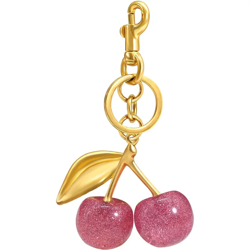 Cute Cherry Keychain Bag Charm – Purse Accessory for Handbags, Women’s Gift