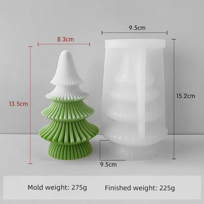 3D Origami Christmas Tree Silicone Mold — DIY Aroma Candle, Plaster & Gel Mold for Handmade Creative Holiday Decorations