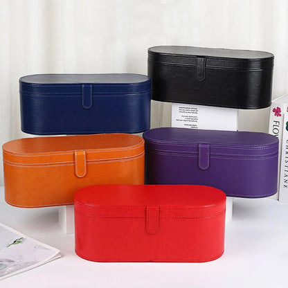 Portable PU Hair Dryer Storage Case – Large Capacity Dustproof Bag for Curling Tools & Accessories