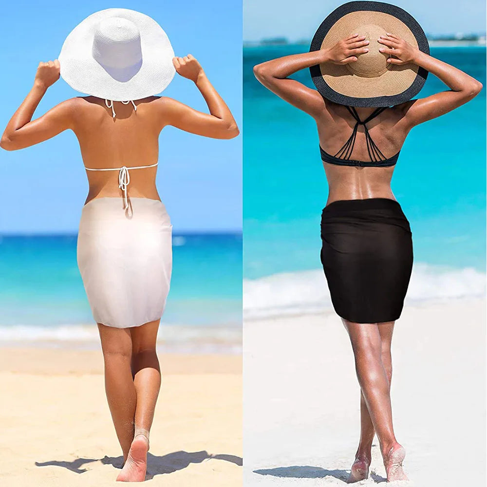 Women's Sheer Chiffon Sarong Cover-Up - Beach Bikini Wrap Swimwear Skirt