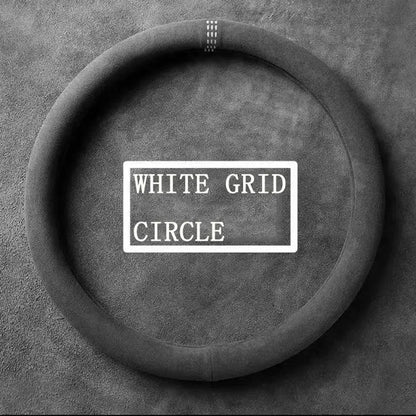 All-Season Suede Steering Wheel Cover — Ultra-Thin, Non-Slip, Breathable for Round & D-Shaped Wheels