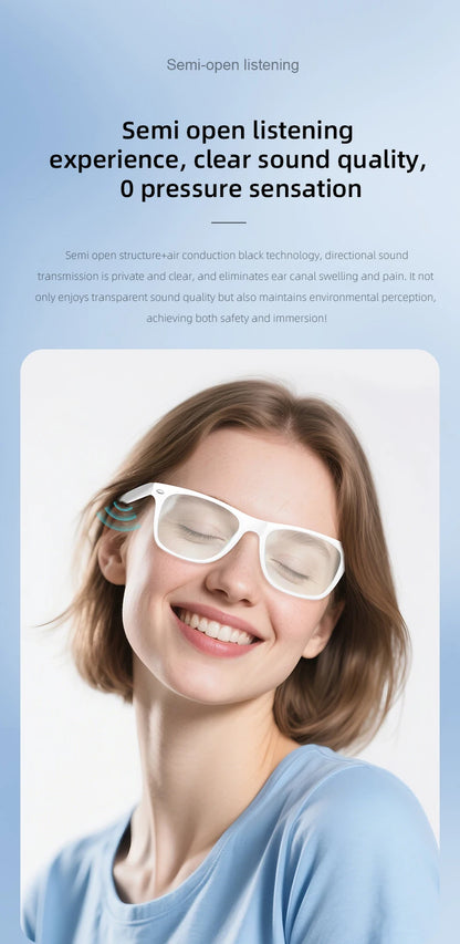2025 AI Translation Smart Glasses – Bluetooth Call Headphones with UV Protective Lenses for Outdoor Sports