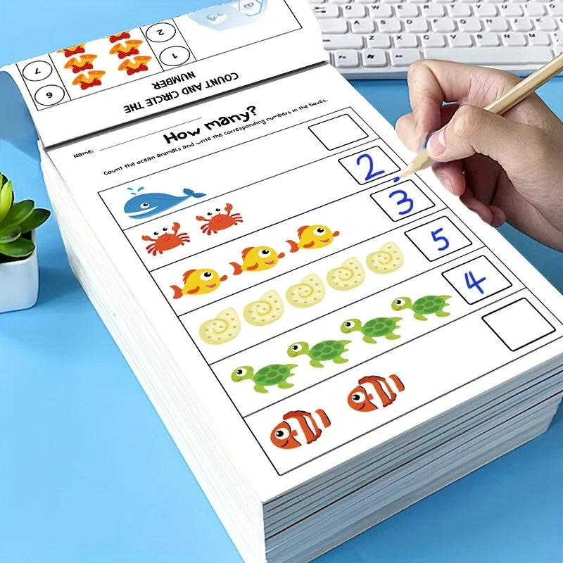 Interactive Math Workbook for Kids – Counting, Addition & Subtraction Within 10, Number Relationships & Visual Learning for Preschool, First Grade, Home & Classroom Use