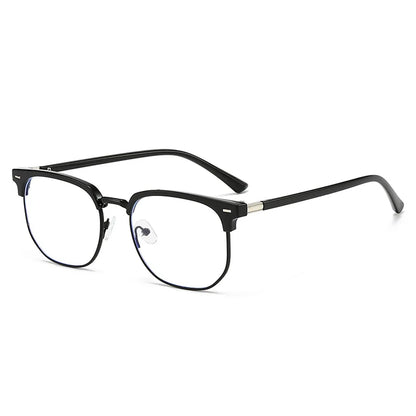 XJiea 2024 Photochromic Blue Light Blocking Glasses – Semi-Rimless Rectangle Eyewear for Men & Women, Office & Computer Use